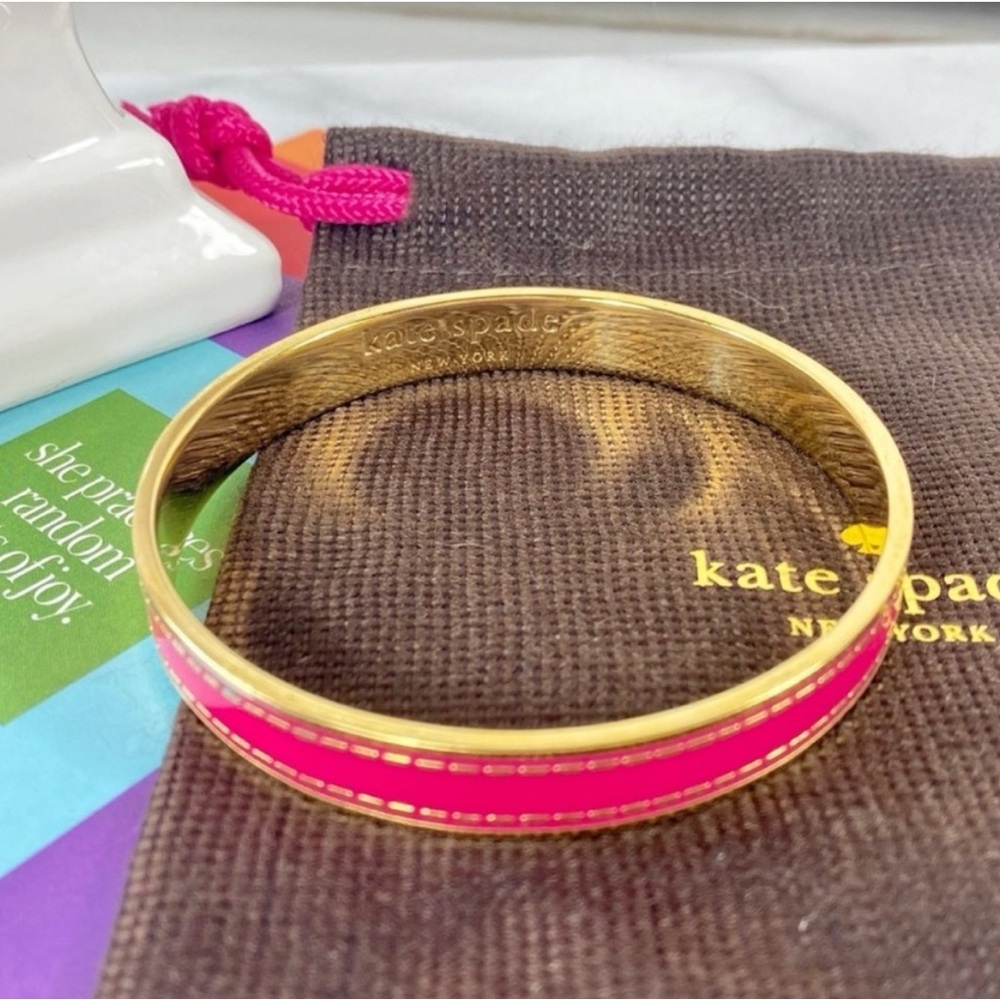 Kate Spade Barbie Pink & Gold Metal Bangle Bracelet